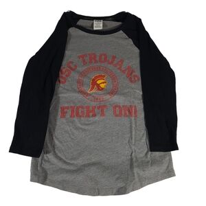 PINK Victoria's Secret Womens Long Sleeve Tee - Gray and Black